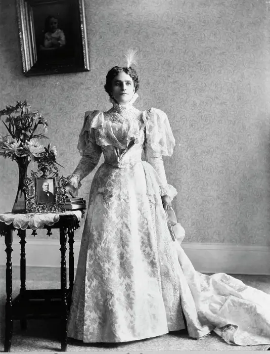 Framed Print : Portrait of Mrs. McKinley, no. 3, c1897. Creator: Frances Benjamin Johnston Framed Print : Portrait of Mrs. McKinley, no. 3, c1897. Creator: Frances Benjamin Johnston