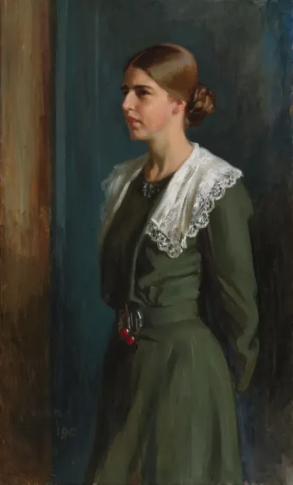 Framed Print : Portrait of Mrs. Michaela Pooley (née Krohn), c1890s. Creator: Albert Edelfelt Framed Print : Portrait of Mrs. Michaela Pooley (née Krohn), c1890s. Creator: Albert Edelfelt