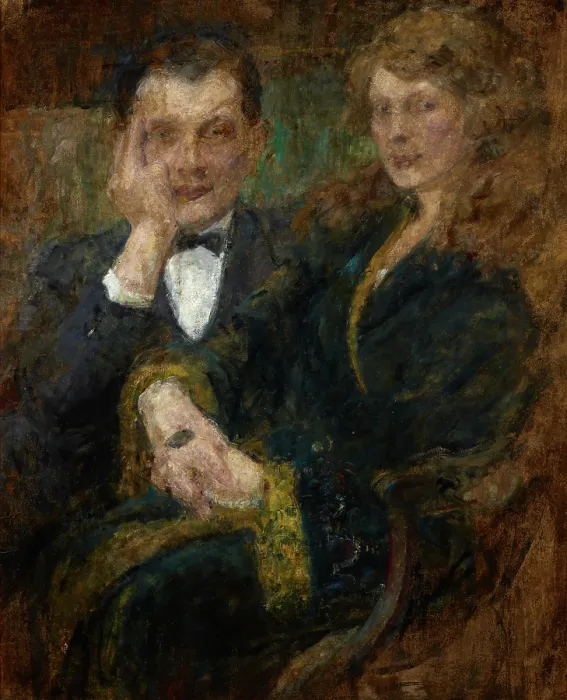 Framed Print : Portrait of Mrs and Mr Smogorzewski, c1914. Creator: Olga Boznanska Framed Print : Portrait of Mrs and Mr Smogorzewski, c1914. Creator: Olga Boznanska