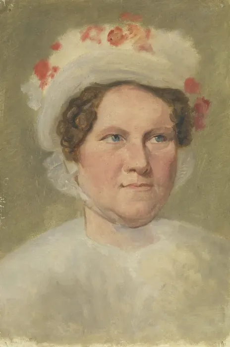 Framed Print : Portrait of Mrs Winther, Undated. Creator: Johan Ludvig Gebhard Lund Framed Print : Portrait of Mrs Winther, Undated. Creator: Johan Ludvig Gebhard Lund