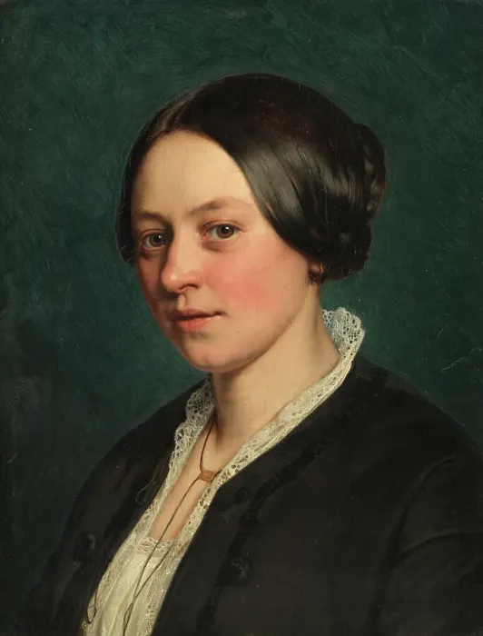 Framed Print : Portrait of Ms Gad, born Tvermoes, c1860. Creator: Jorgen Pedersen Roed Framed Print : Portrait of Ms Gad, born Tvermoes, c1860. Creator: Jorgen Pedersen Roed