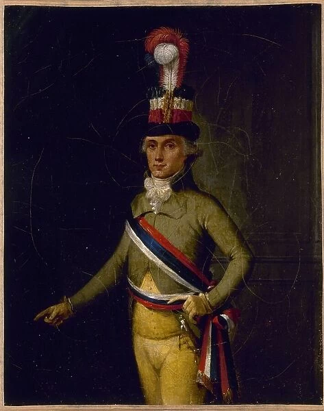 Portrait of a municipal police officer during the revolutionary era, between 1789 and 1799. Creator: Unknown