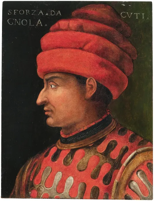 Framed Print : Portrait of Muzio Attendolo Sforza (1369-1424), 16th century. Creator: Anonymous Framed Print : Portrait of Muzio Attendolo Sforza (1369-1424), 16th century. Creator: Anonymous