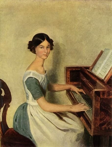 Portrait of Nadezhda Petrovna Zhdanovichova, 1849, (1965). Creator: Pavel Andreevich Fedotov
