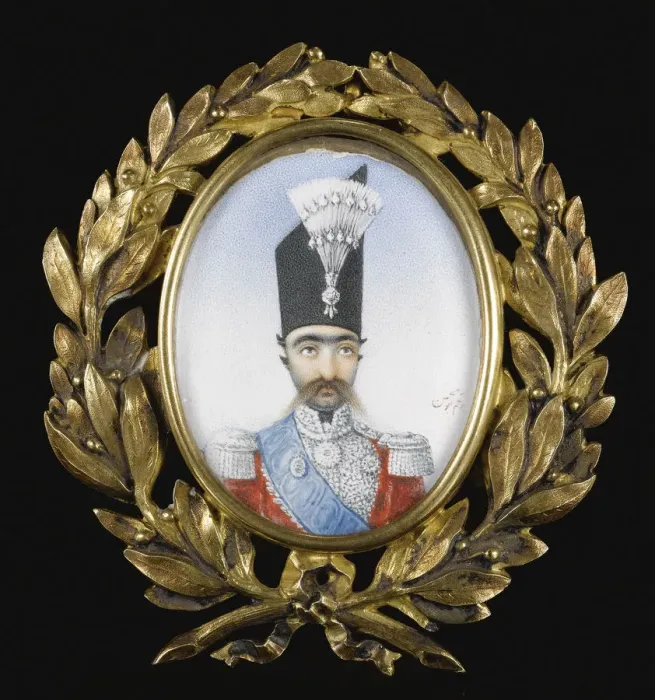 Framed Print : Portrait of Naser al-Din Shah Qajar (1831-1896), ca 1855. Artist: Abu l Hasan Khan Ghaffari (1814-1866) Framed Print : Portrait of Naser al-Din Shah Qajar (1831-1896), ca 1855. Artist: Abu l Hasan Khan Ghaffari (1814-1866)