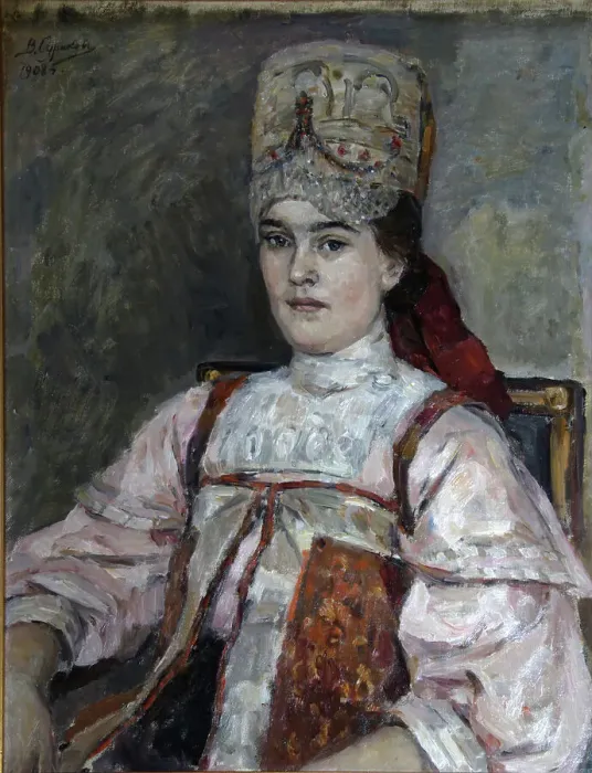 Framed Print : Portrait of Natalia Fyodorovna Matveyeva, 1908. Artist: Surikov, Vasili Ivanovich (1848-1916) Framed Print : Portrait of Natalia Fyodorovna Matveyeva, 1908. Artist: Surikov, Vasili Ivanovich (1848-1916)