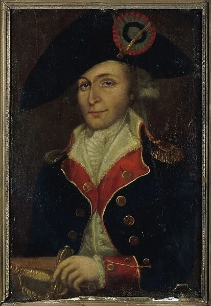 Portrait of a national guard wearing a post-1792 costume, between 1792 and 1799. Creator: Unknown
