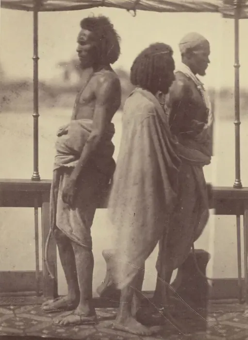 Framed Print : Portrait of Three Native Men Standing in Profile, 1865. Creator: Theodule Deveria Framed Print : Portrait of Three Native Men Standing in Profile, 1865. Creator: Theodule Deveria