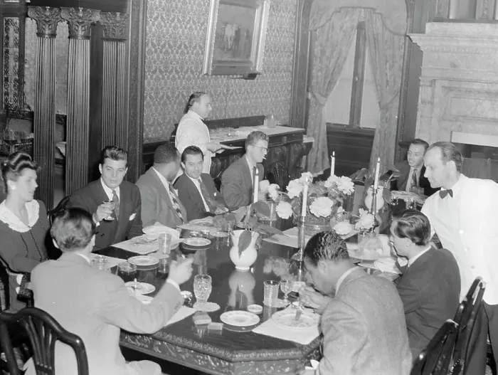 Framed Print : Portrait of Nesuhi Ertegun, Adele Girard, Joe Marsala... Turkish Embassy, Washington, D.C. 1938. Creator: William Paul Gottlieb Framed Print : Portrait of Nesuhi Ertegun, Adele Girard, Joe Marsala... Turkish Embassy, Washington, D.C. 1938. Creator: William Paul Gottlieb