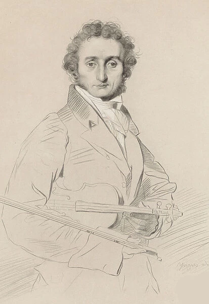 Portrait of Niccolo Paganini (1782-1840), 1830. Creator: Calamatta, Luigi (1802-1869)