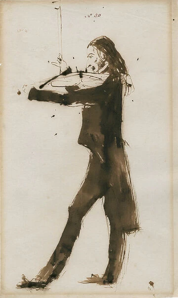 Portrait of Niccolo Paganini (1782-1840), 1831. Artist: Landseer, Sir Edwin Henry (1802-1873)
