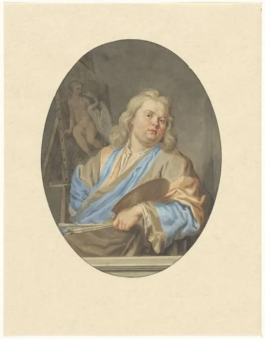 Framed Print : Portrait of Nicolaes Six, sitting in front of a painting, 1704-c.1781. Creator: Anon Framed Print : Portrait of Nicolaes Six, sitting in front of a painting, 1704-c.1781. Creator: Anon