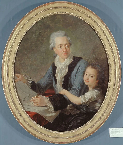 Portrait of Nicolas Ledoux (1736-1806), architect, with his daughter Adelaide, c1775 — 1779. Creator: Johann Melchior Wyrsch