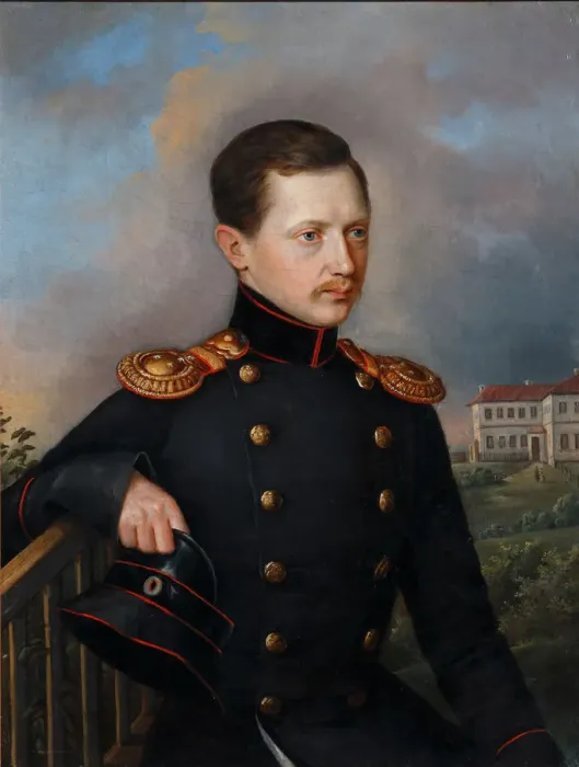 Framed Print : Portrait of Nikolai Semyonovich Korsakov (1819-1889), ca. 1849. Artist: Anonymous Framed Print : Portrait of Nikolai Semyonovich Korsakov (1819-1889), ca. 1849. Artist: Anonymous
