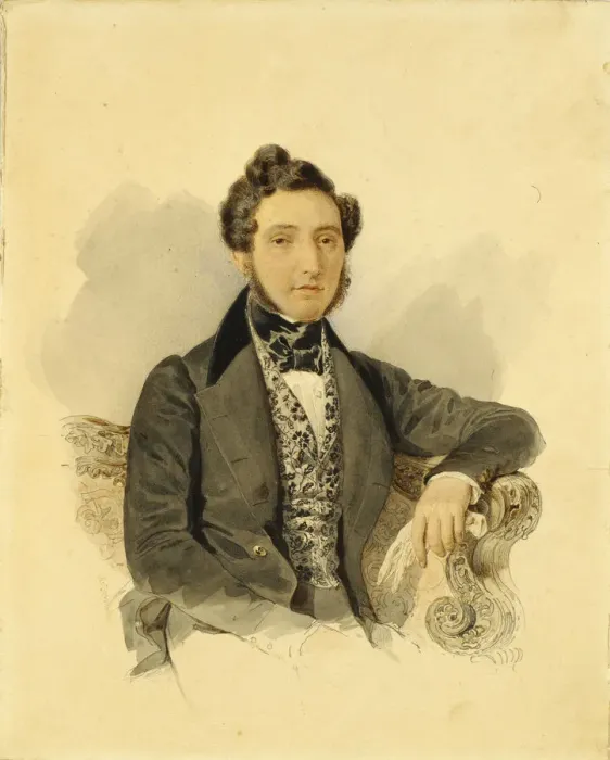Framed Print : Portrait of Nikolay Mikhaylovich Donaurov (1806-1849), 1830s. Artist: Briullov, Alexander Pavlovich (1798-1877) Framed Print : Portrait of Nikolay Mikhaylovich Donaurov (1806-1849), 1830s. Artist: Briullov, Alexander Pavlovich (1798-1877)