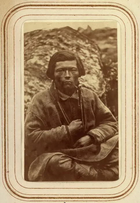 Framed Print : Portrait of Nils Paulus Larsson Länta, 26 years old, Sirka's Sami village, 1868. Creator: Lotten von Duben Framed Print : Portrait of Nils Paulus Larsson Länta, 26 years old, Sirka's Sami village, 1868. Creator: Lotten von Duben