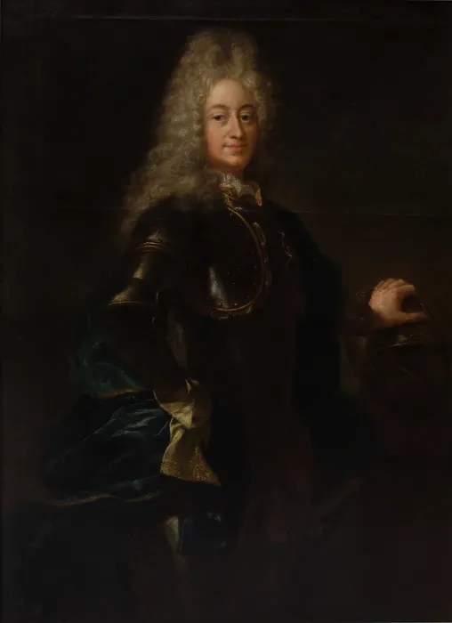 Framed Print : Portrait of a Nobleman in Armour, c1718. Creator: Adam Manyoki