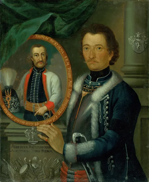 Framed Print : Portrait of a Nobleman from the Szirmay Family; Captain Samuel Szekely with the.. around 1750. Creator: Unknown Framed Print : Portrait of a Nobleman from the Szirmay Family; Captain Samuel Szekely with the.. around 1750. Creator: Unknown