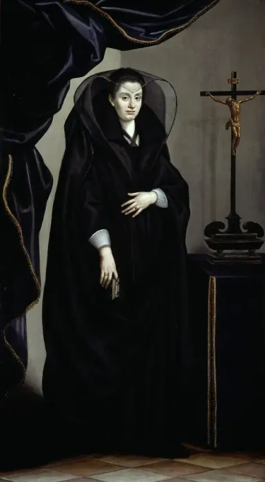 Framed Print : Portrait of a Noblewoman Dressed in Mourning, c. 1600. Creator: Jacopo Chimenti Framed Print : Portrait of a Noblewoman Dressed in Mourning, c. 1600. Creator: Jacopo Chimenti