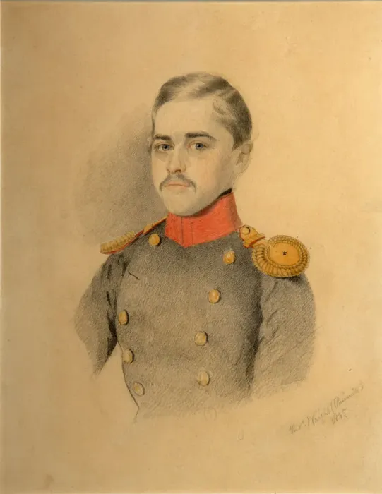 Framed Print : Portrait of an Officer fom the Rehbinder Family (Nikolai Rehbinder?), 1845. Artist: Wright, Thomas (1792-1849) Framed Print : Portrait of an Officer fom the Rehbinder Family (Nikolai Rehbinder?), 1845. Artist: Wright, Thomas (1792-1849)
