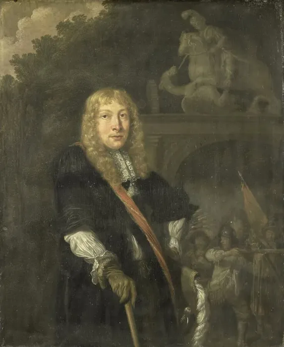 Framed Print : Portrait of an officer of the Leiden civic guard in front of the gate of the headquarters of the St. Creator: Domenicus van Tol Framed Print : Portrait of an officer of the Leiden civic guard in front of the gate of the headquarters of the St. Creator: Domenicus van Tol