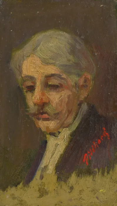 Framed Print : Portrait of an Old Man with Half-Closed Eyes, around 1930. Creator: Ludovit Pitthordt Framed Print : Portrait of an Old Man with Half-Closed Eyes, around 1930. Creator: Ludovit Pitthordt