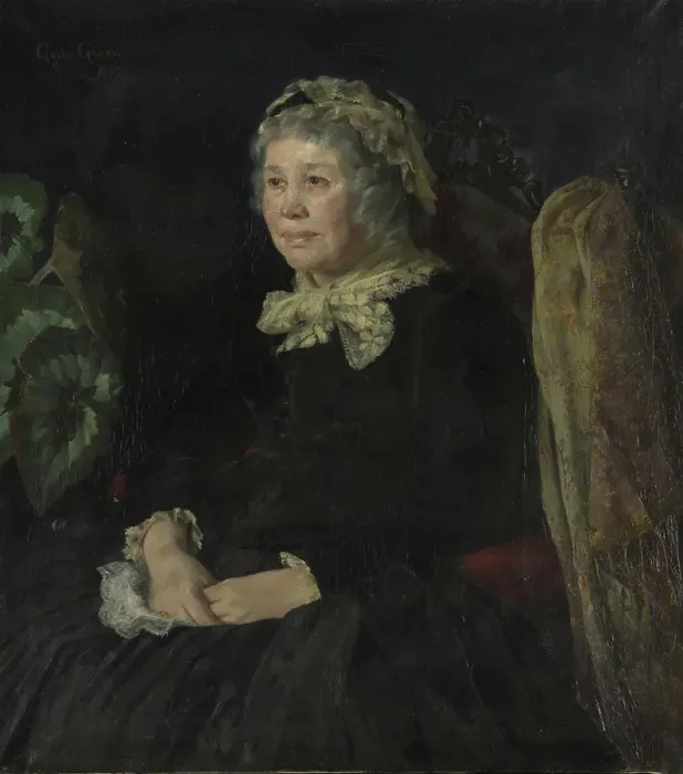 Framed Print : Portrait of an Old Woman, 1887. Creator: Gyda Gram