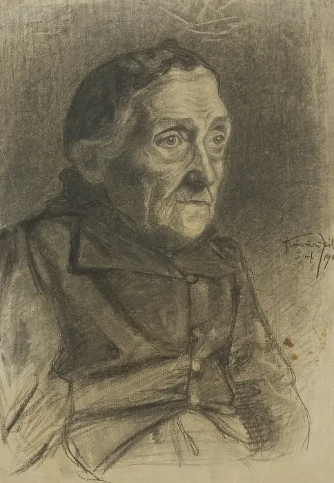 Framed Print : Portrait of an old woman, 1903. Creator: Konstantin Kovari-Kacmarik Framed Print : Portrait of an old woman, 1903. Creator: Konstantin Kovari-Kacmarik