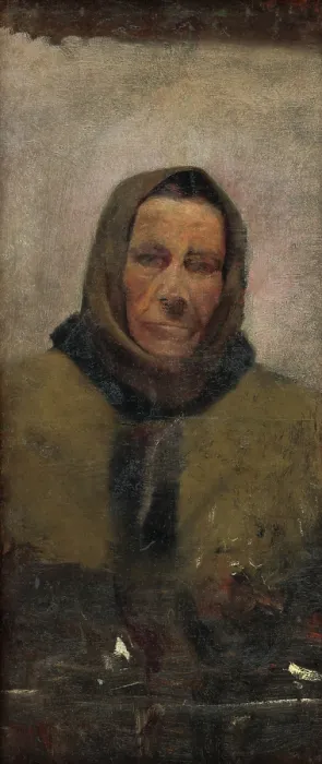 Framed Print : Portrait of an Old Woman in a Fur Coat, 1895-1900. Creator: Ladislav Mednyanszky Framed Print : Portrait of an Old Woman in a Fur Coat, 1895-1900. Creator: Ladislav Mednyanszky