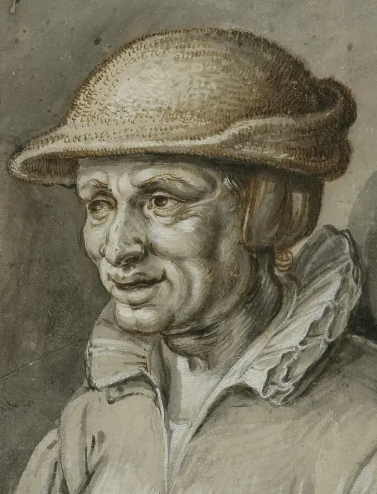 Framed Print : Portrait of an old woman in a leather cap, c17th century. Creator: Adriaen van de Venne Framed Print : Portrait of an old woman in a leather cap, c17th century. Creator: Adriaen van de Venne
