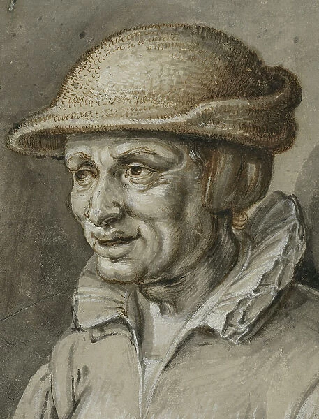 Portrait of an old woman in a leather cap, c17th century. Creator: Adriaen van de Venne