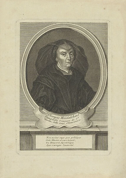 Portrait of Olimpia Maidalchini Pamphilj (1591-1657), um 1700. Creator: Desrochers