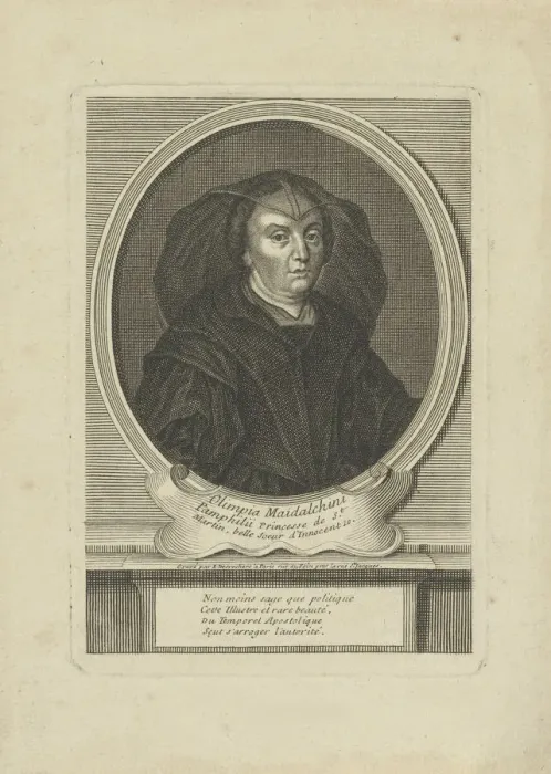 Framed Print : Portrait of Olimpia Maidalchini Pamphilj (1591-1657), um 1700. Creator: Desrochers Framed Print : Portrait of Olimpia Maidalchini Pamphilj (1591-1657), um 1700. Creator: Desrochers