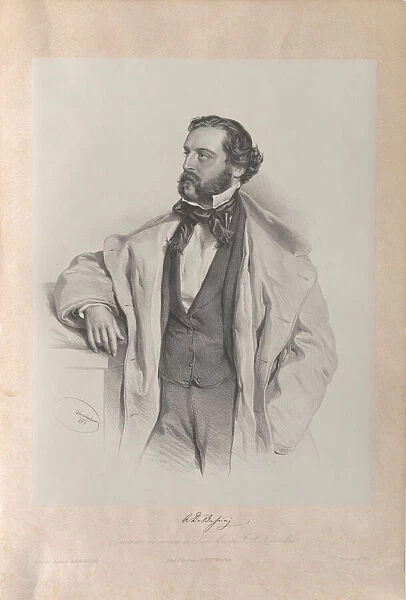 Portrait of the Opera singer Achille De Bassini (1819-1881), 1854