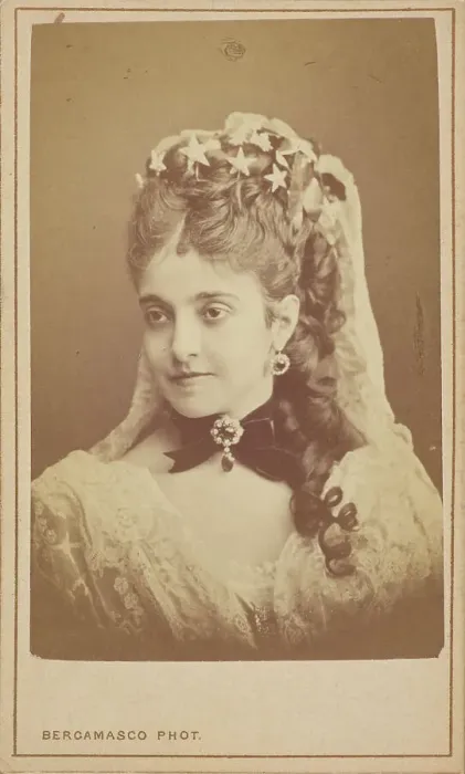 Framed Print : Portrait of the opera singer Adelina Patti (1843-1919), 1870-1875. Creator: Bergamasco, Charles (Karl) (1830-1896) Framed Print : Portrait of the opera singer Adelina Patti (1843-1919), 1870-1875. Creator: Bergamasco, Charles (Karl) (1830-1896)