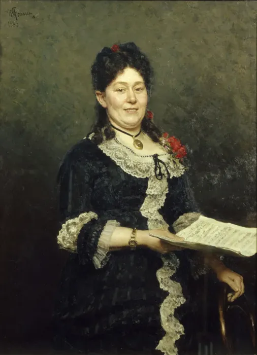 Framed Print : Portrait of the opera singer Alexandra Molas (1845-1929), 1883. Artist: Repin, Ilya Yefimovich (1844-1930) Framed Print : Portrait of the opera singer Alexandra Molas (1845-1929), 1883. Artist: Repin, Ilya Yefimovich (1844-1930)