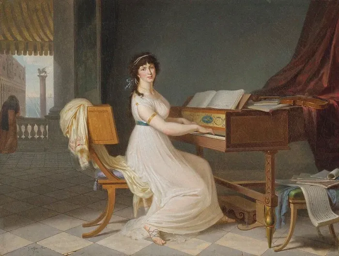 Framed Print : Portrait of the opera singer Elizabeth Billington (1765-1818), 1795. Creator: Gauffier, Louis (1761-1801)