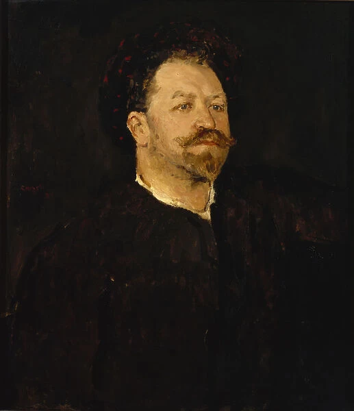 Portrait of the opera singer Francesco Tamagno (1850-1905), 1891-1892. Artist: Serov, Valentin Alexandrovich (1865-1911)