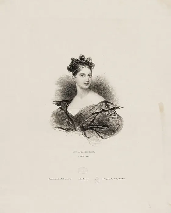 Framed Print : Portrait of the opera singer Maria Malibran (1808-1836), c. 1830. Creator: Devéria, Achille (1800-1857) Framed Print : Portrait of the opera singer Maria Malibran (1808-1836), c. 1830. Creator: Devéria, Achille (1800-1857)