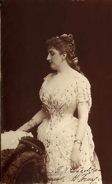 Portrait of the opera singer Maria Pavlovna Benardaki (1855-1913), nee Leybrock, 1880s