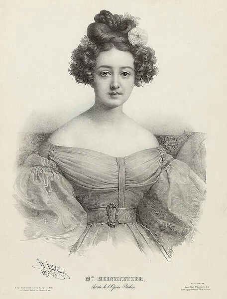 Portrait of the opera singer Sabine Heinefetter (1809-1872), 1829. Creator: Grevedon, Pierre Louis Henri (1776-1860)