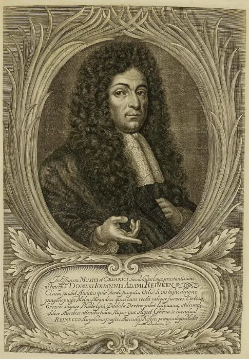 Framed Print : Portrait of the organist and composer Johann Adam Reincken (1643-1722), um 1700. Creator: Anonymous Framed Print : Portrait of the organist and composer Johann Adam Reincken (1643-1722), um 1700. Creator: Anonymous