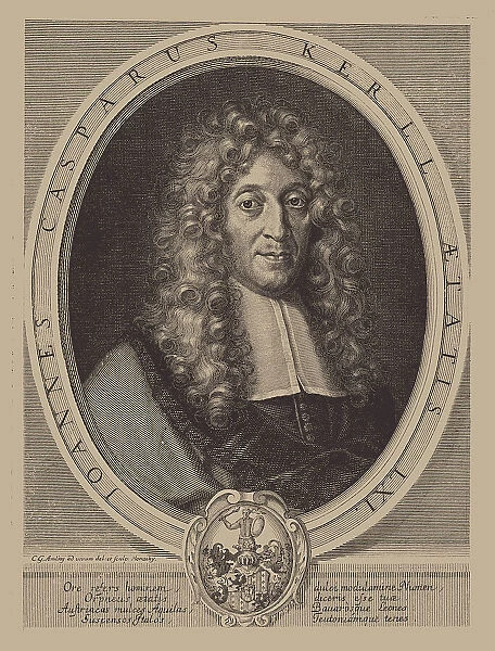 Portrait of the organist and composer Johann Kaspar Kerll (1627-1693), . Creator: Amling, Carl Gustav von (1650-1703)