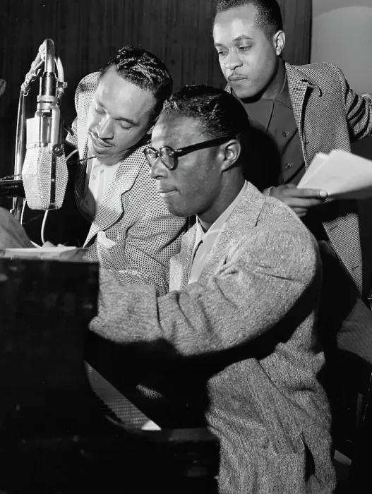 Framed Print : Portrait of Oscar Moore, Nat King Cole, and Wesley Prince, New York, N.Y. ca. July 1946. Creator: William Paul Gottlieb Framed Print : Portrait of Oscar Moore, Nat King Cole, and Wesley Prince, New York, N.Y. ca. July 1946. Creator: William Paul Gottlieb