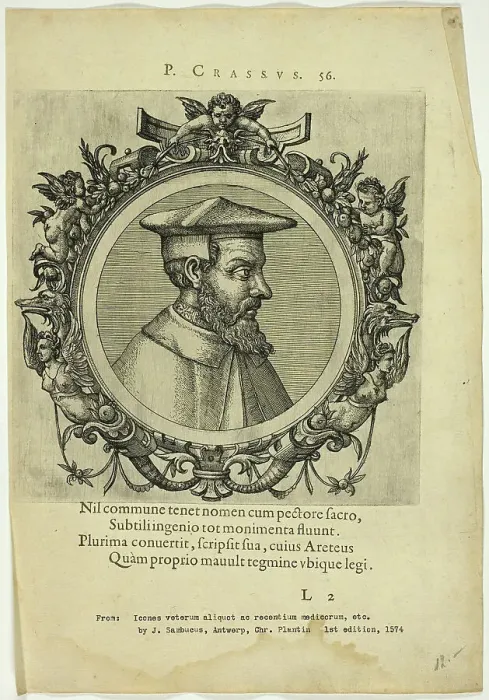 Framed Print : Portrait of P. Crassus, published 1574. Creators: Unknown, Johannes Sambucus Framed Print : Portrait of P. Crassus, published 1574. Creators: Unknown, Johannes Sambucus