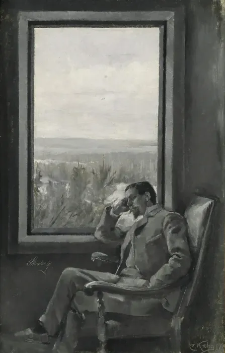 Framed Print : Portrait of the Painter Christian Skredsvig, 1891. Creator: Christian Krohg Framed Print : Portrait of the Painter Christian Skredsvig, 1891. Creator: Christian Krohg