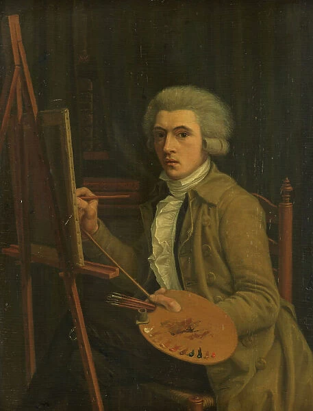 Portrait of a Painter, probably the Artist himself, 1788. Creator: Willem Uppink
