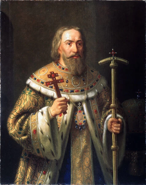 Portrait of Patriarch Filaret of Moscow (Fyodor Nikitich Romanov) (1553-1633), Mid of the 19th cen Artist: Tiutriumov, Nikanor Leontievich (1821-1877)