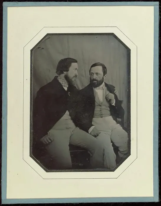 Framed Print : Portrait of Paul and Hippolyte Flandrin, 1848-1849. Creator: F. Chabrol Framed Print : Portrait of Paul and Hippolyte Flandrin, 1848-1849. Creator: F. Chabrol