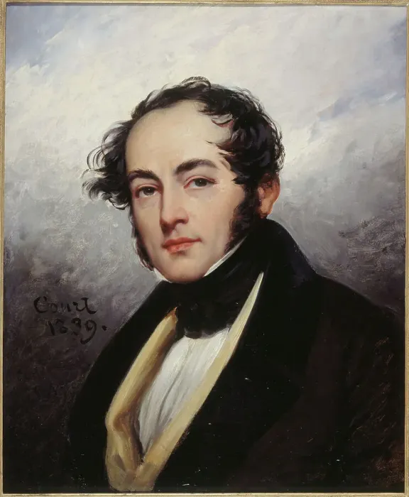 Framed Print : Portrait of Paul de Kock (1793-1871), novelist and dramatic author, 1839. Creator: Joseph-Desire Court Framed Print : Portrait of Paul de Kock (1793-1871), novelist and dramatic author, 1839. Creator: Joseph-Desire Court